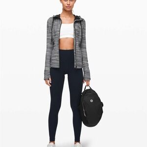 lululemon Define Gray Striped Zip Hoodie Jacket & Free Tote